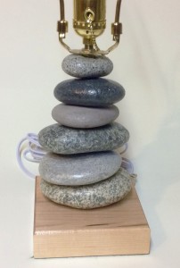 small rock lamp